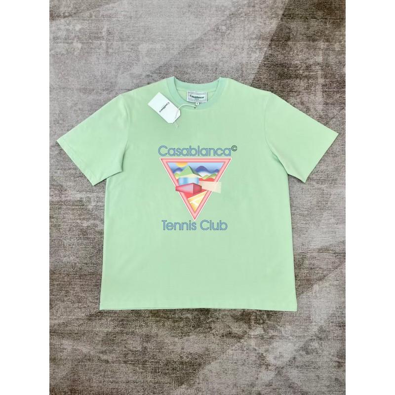 Casablanca Hip Hop Short Sleeve T Shirt Men Women Casual Loose Fit Tee 2025