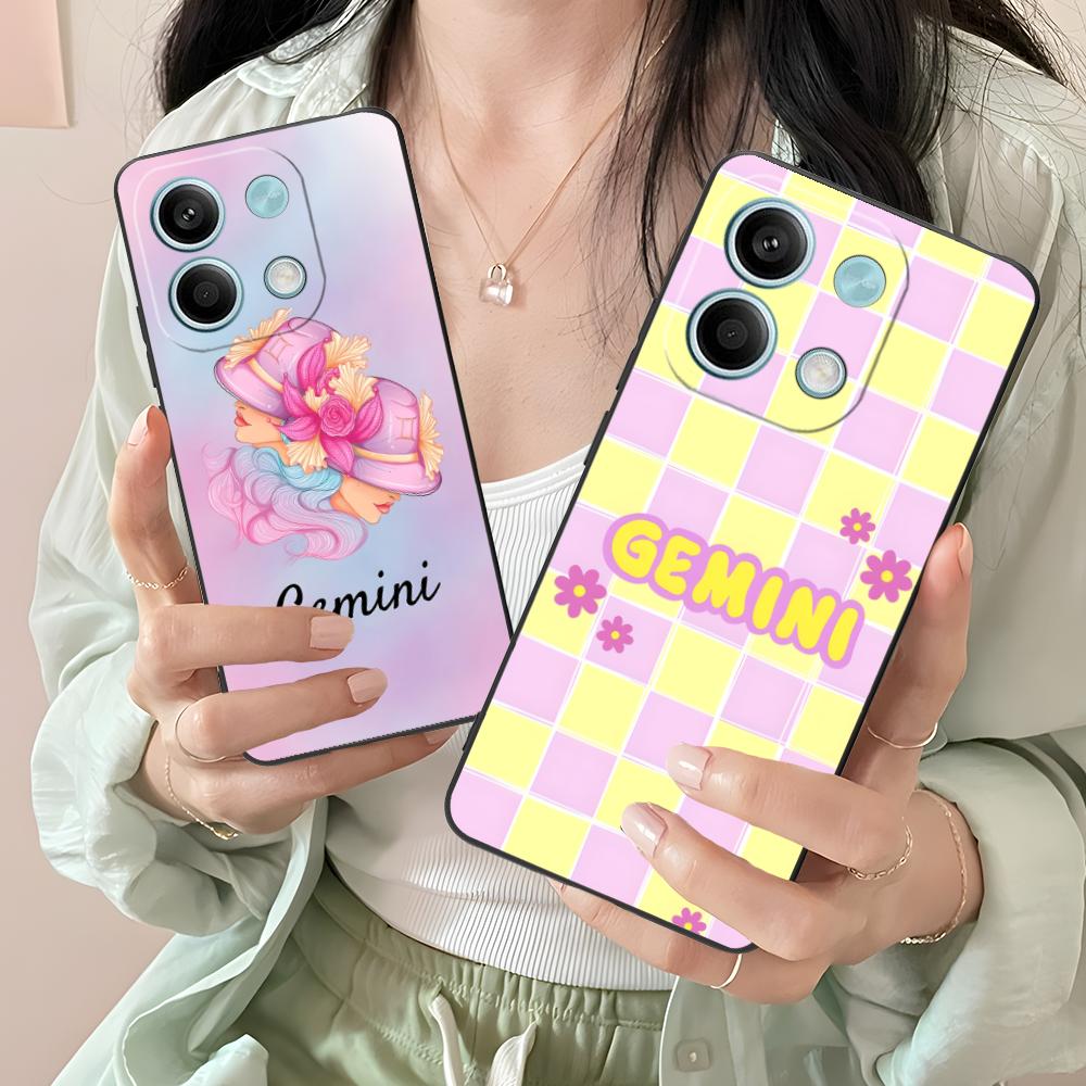 Чехол для мобильного телефона со знаком зодиака Близнецы для Xiaomi Redmi Note 14 13 12 11 S Pro Plus 4G 5G Цветной печатный чехол Роскошный чехол
