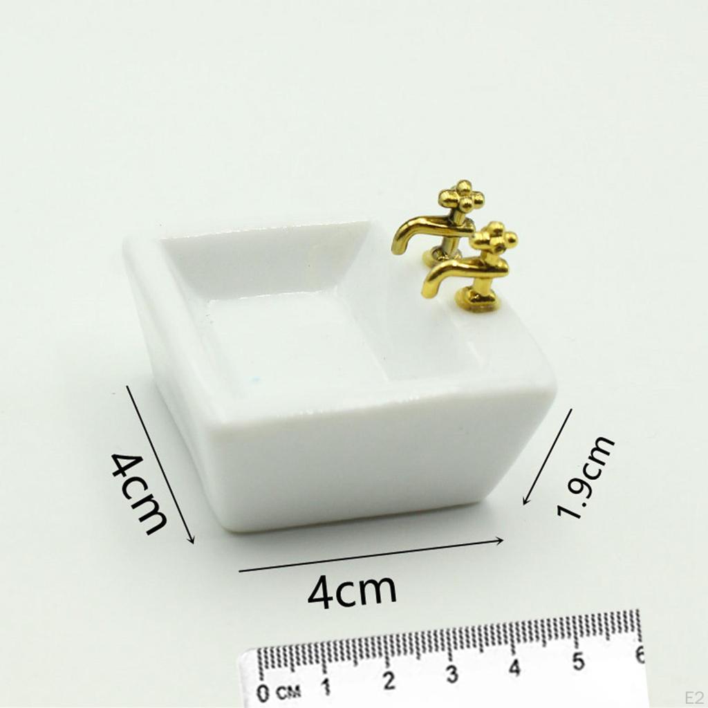 1/12 Dollhouse Simulation Wash Basin Bathroom Scene Model Miniature Furniture