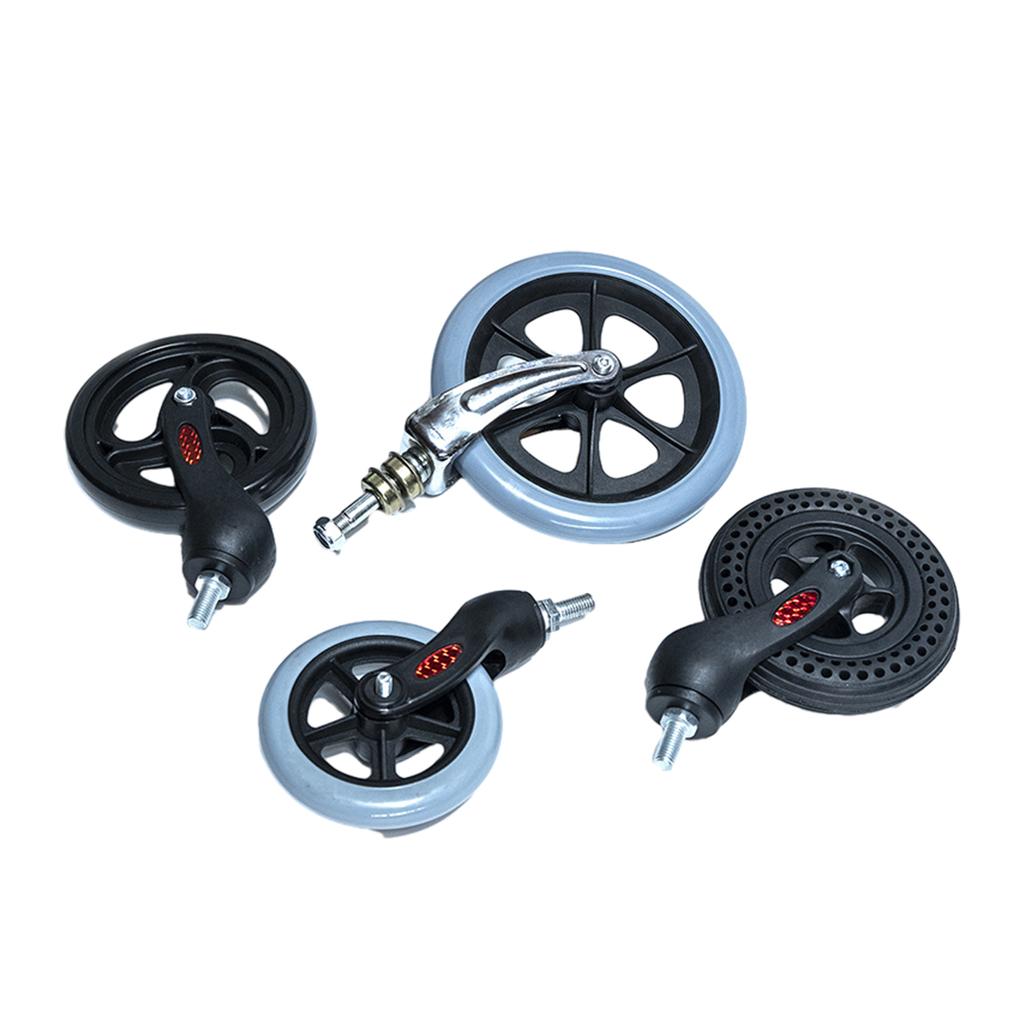 Детали для замены колес инвалидных колясок Колесо инвалидной коляски с передней вилкой Твердые сменные колеса для инвалидных колясок Ходунки