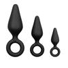 Set of 3 Pointy Plugs 10 X 4.5 Cm Black - EasyToys Anal Collection - Anal Plug