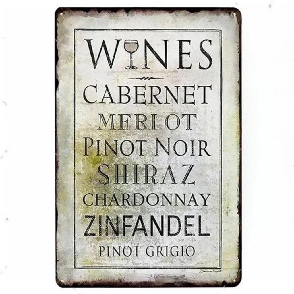 Vintage World Wine Metal Sign Plaque Whiskey Painting Alcohol Poster for Bar Club Man Cave Wall Decor Retro Pub Decoration