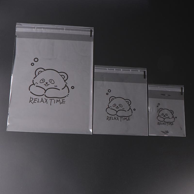 100 шт., симпатичный мультяшный медведь, прозрачная подарочная упаковка для хлеба, самозапечатывающийся пакет, благословение на каждый день, напечатанные квадратные пакеты из полипропилена