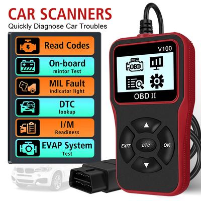 V100 цифровой дисплей Plug and Play OBD2 считыватель кодов 16-контактный OBD 2 сканер универсальные диагностические инструменты для автомобилей