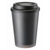 Gowell Tumbler, Convenience Store Coffee Size, Double-Layered Insulated Mug (Direct Drinking, Lid Included), 400ml, Black, TS-1307-009