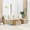 VidaXL 6-piece Garden Sofa Set with Beige Cushions In Poly Rattan 3359505