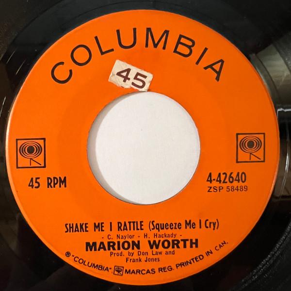 7-дюймовая пластинка MARION WORTH - Shake Me I Rattle (Пожми меня, я плачу 442640 Columbia 1962 США Поп Б/у