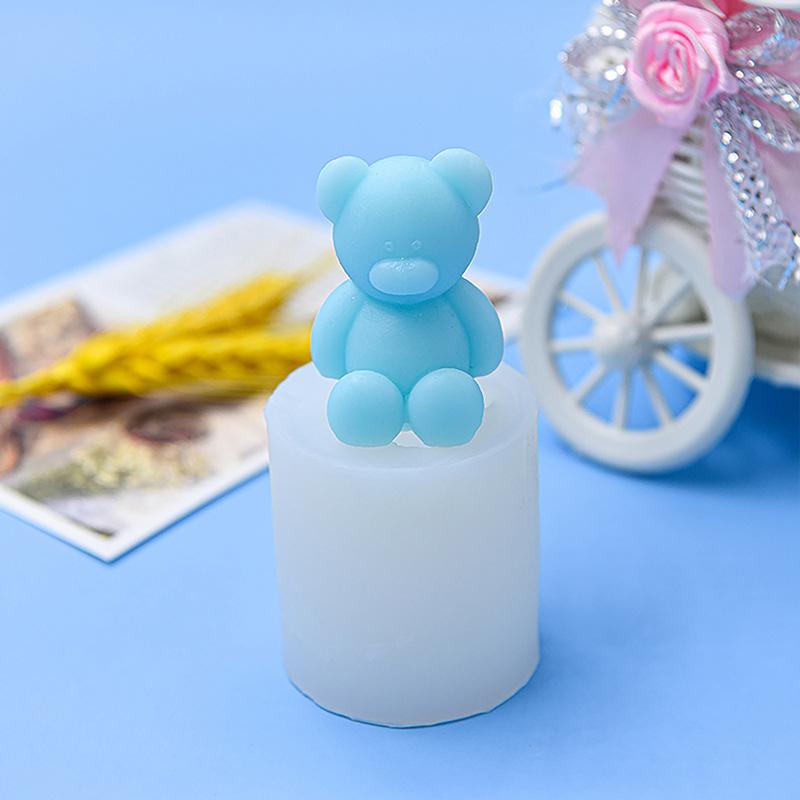 Cute Little Bear Aromatherapy Candle Silicone Mold Baking Mousse Cake Mold Gypsum Decoration Concrete Molds For Candles