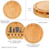 Bamboo Cheese Board Set - 25cm Charcuterie Board With Slide-Out Drawer and Cheese Tools - Cheese Serving Platter Tray - Great Gift Idea