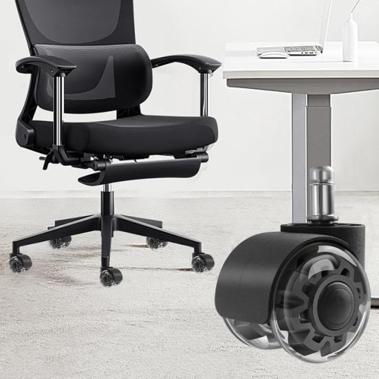 2-дюймовое прозрачное колесо для офисного кресла, прочное, универсальное, тихое, для полов из твердой древесины, ковер, компьютерный игровой стол, роликовое кресло, замена роликов