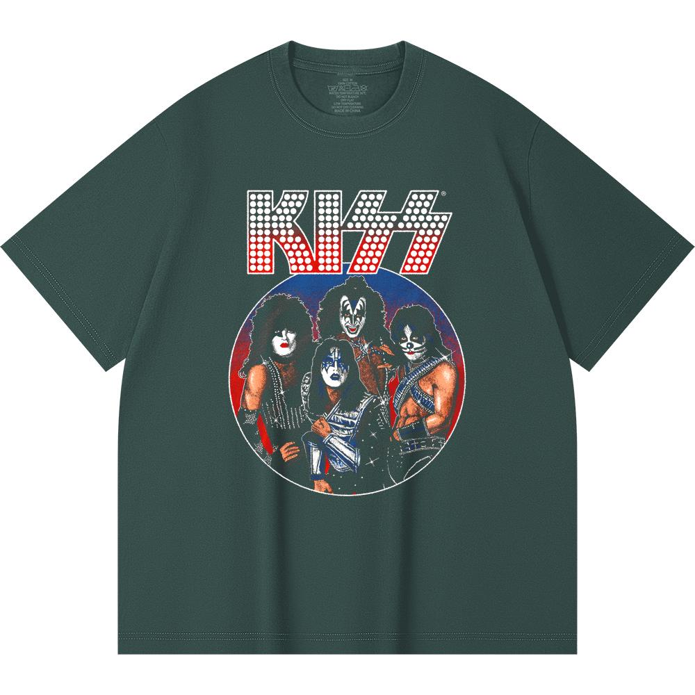 Хлопковая футболка плотностью 230 г/м² 100% Хлопок Heavy Metal Футболка с принтом рок-группы Популярная музыка Унисекс Тяжелая хлопковая футболка