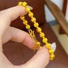 Matte Finish Gold Cat's Eye Bracelet Intertwined Pattern Round Gold Hand Chain  Daily