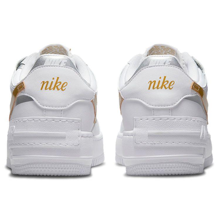 Nike Air Force 1 Shadow White Metallic Gold Женские кроссовки Metallic-Silver DM3064-100