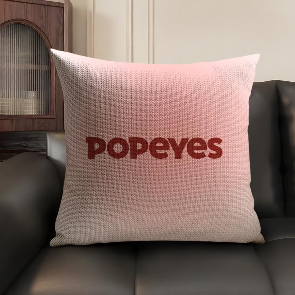 Подушка с принтом Жареная курица P-Popeyes Летняя дышащая льняная органическая ткань Двусторонняя печать Чехол для диванной подушки Домашний декор