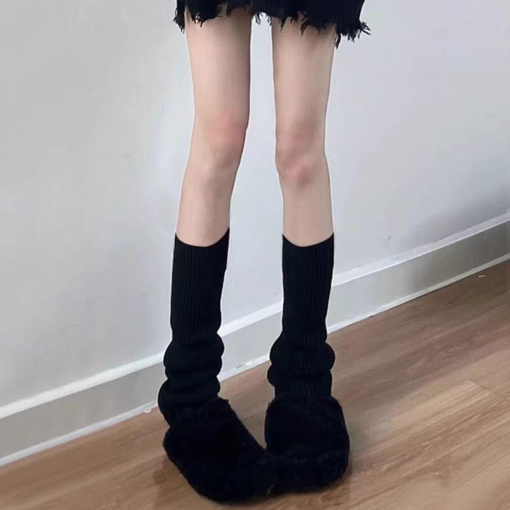 40/5070cm Length Lolita Leg Warmers Knitted Crochet Socks Knitted Leg Warmers Autumn Winter