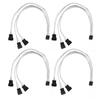 4pcs PWM Fan Extension Cable 4 Pin Silver Coated Copper Wire PC Fan Extension Cable for PC Cooling