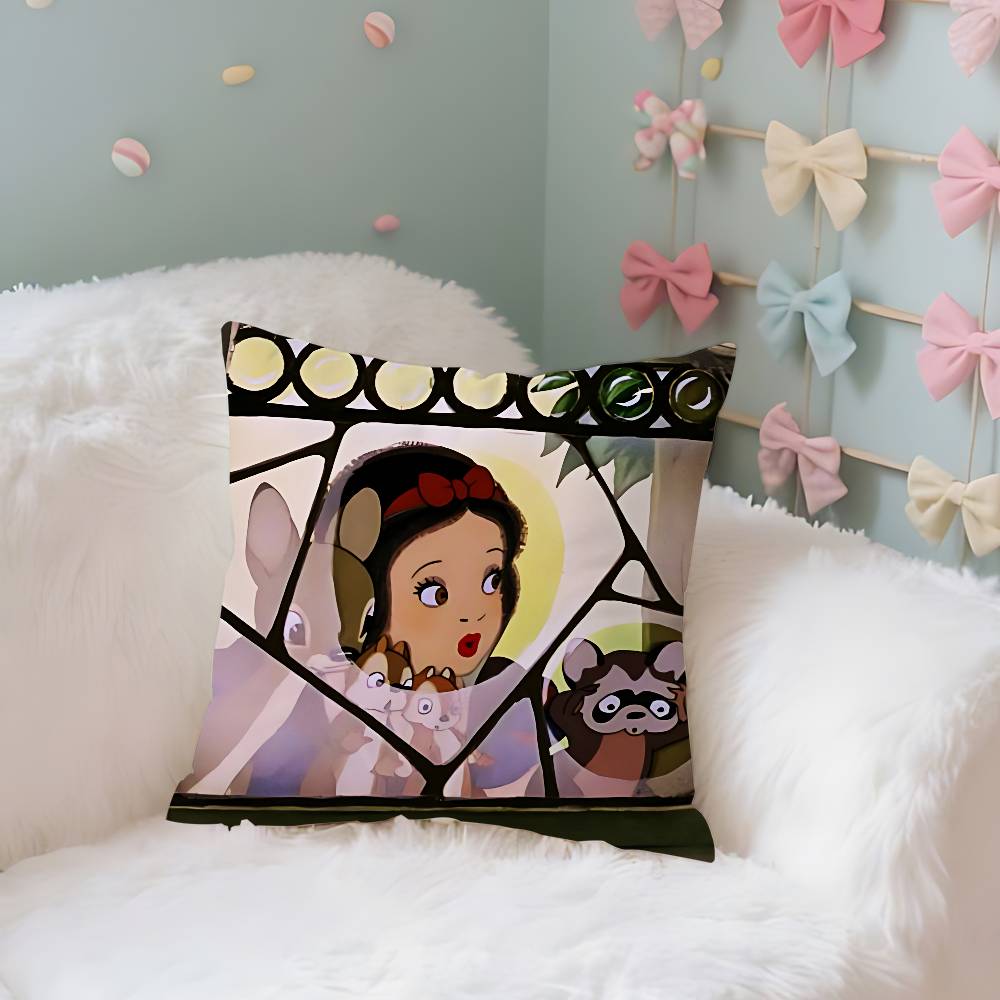 Classic Anime SsnowWhiteS Cute Case Plush Fabric Soft Pillowcase Double Sided Print Cushion Cover Household Gifts