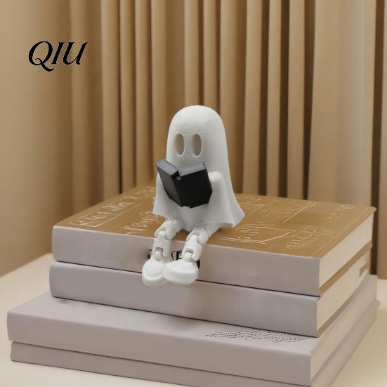 Прочная статуэтка-книжка для чтения 'Призрак', 3D-печатная милая статуэтка с подвижными элементами, Мини-декоративное украшение на Хэллоуин для