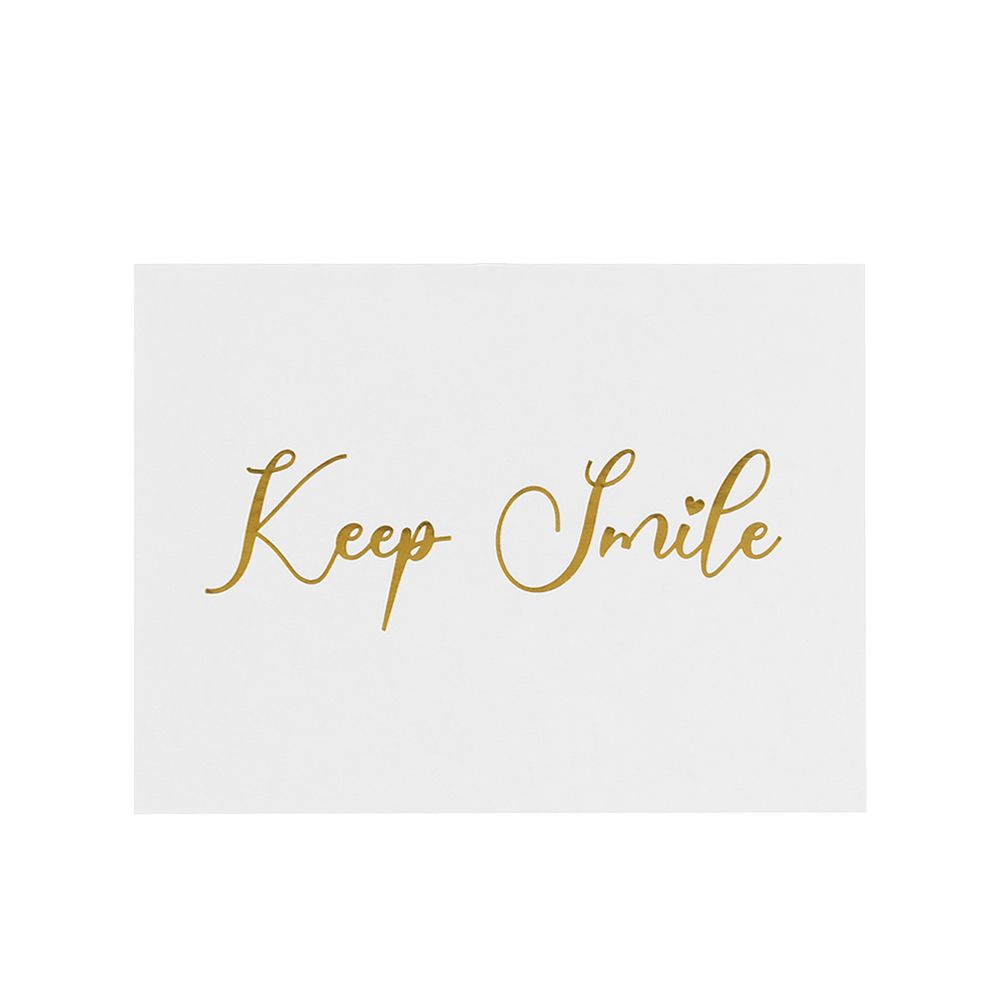 Simple Design Wedding Party Gold Stamping White Greeting Card Handwriting Message Cards Thank You