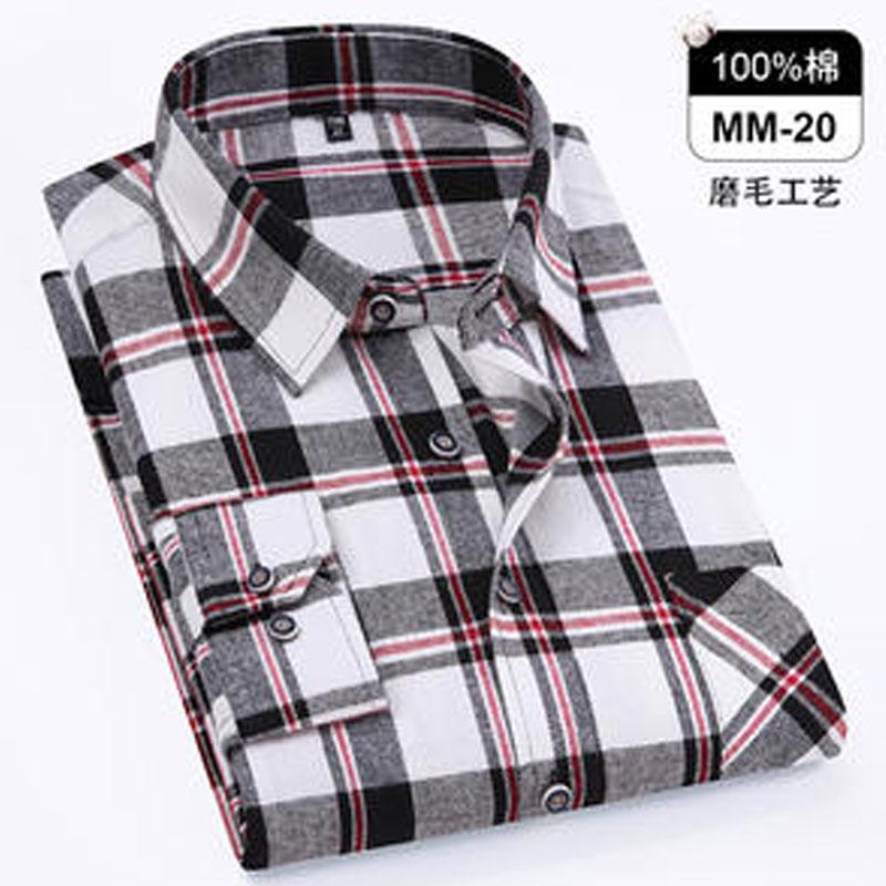 10XL 11XL 100% хлопок Осень Зима Рубашка для полных мужчин Длинный рукав высокое качество шерсть модная клетчатая повседневная немнущаяся