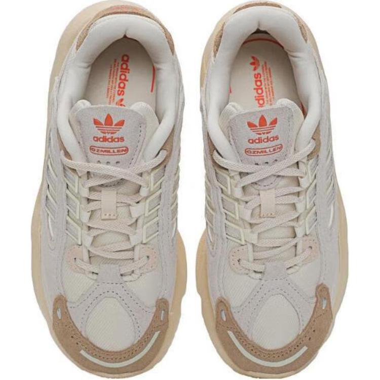 Adidas Originals Ozmillen Synthetic Leather Fabric Durable Low-Top Casual Shoes Kids Sneaker Off-White IG4285