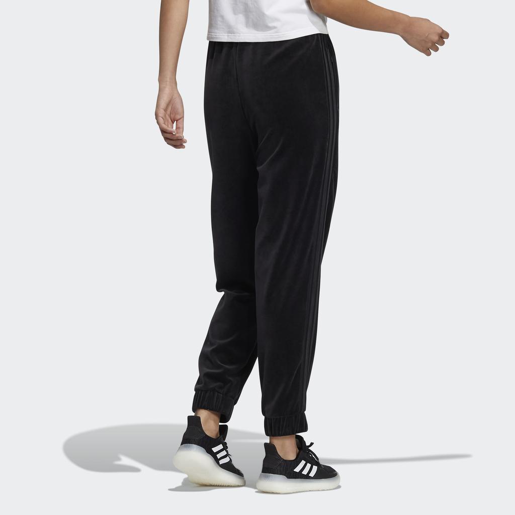 Adidas Велюровые спортивные брюки с логотипом, женские брюки, черные HG1847