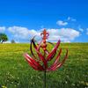 Цветок лотоса, ветровая вертушка, садовая металлическая ветряная мельница, вращение на 360 градусов, устойчивая к ультрафиолетовому излучению, двухслойная, большая ветровая вертушка, декор