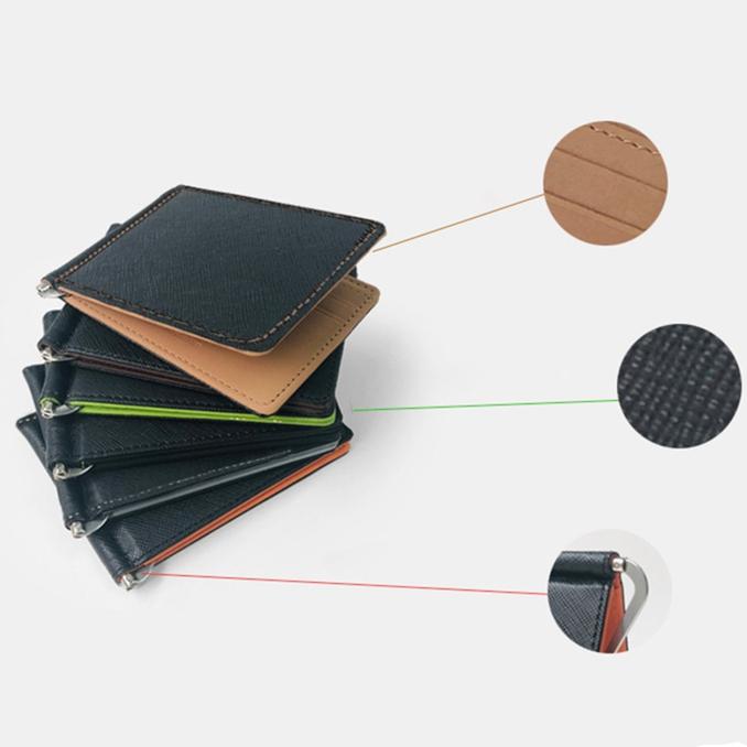 Мужской кошелек из искусственной кожи, тонкий однотонный чехол для карт, модный простой кошелек