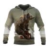 Men's Fashion Hoodie 3D Printed Bear Pattern New Hip Hop Casual Street Russian Style Oversized Comfortable Breathable Jumper