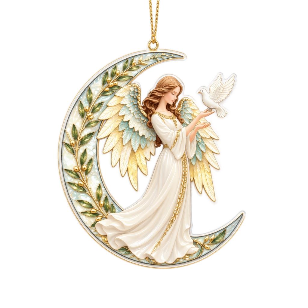 Moon Christmas Acrylic Hanging Ornament Set for Holiday Tree Decor