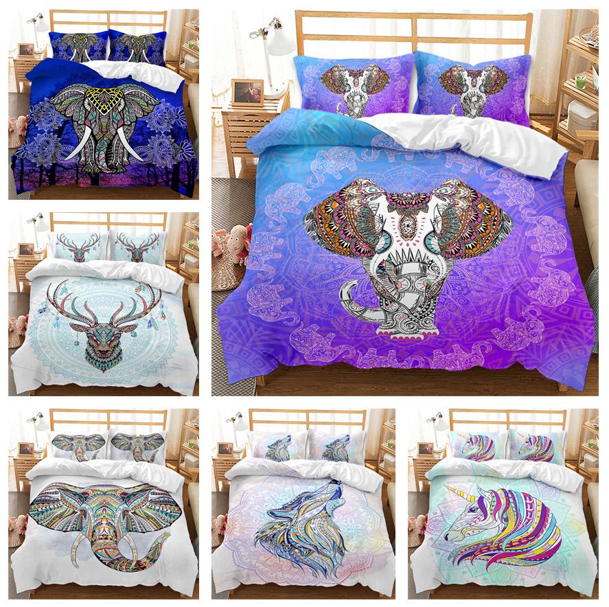 3D Bohemian Bedding Set King Queen Bed Duvet Cover Pillowcases 2/3pcs Animal Cover Set Kid Adult Gift Exotic Style