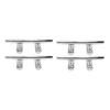 4PCS 4in Dock Cleat 316 Stainless Steel High Polished Boat Mooring Cleat for Yacht Ship Marine Desk