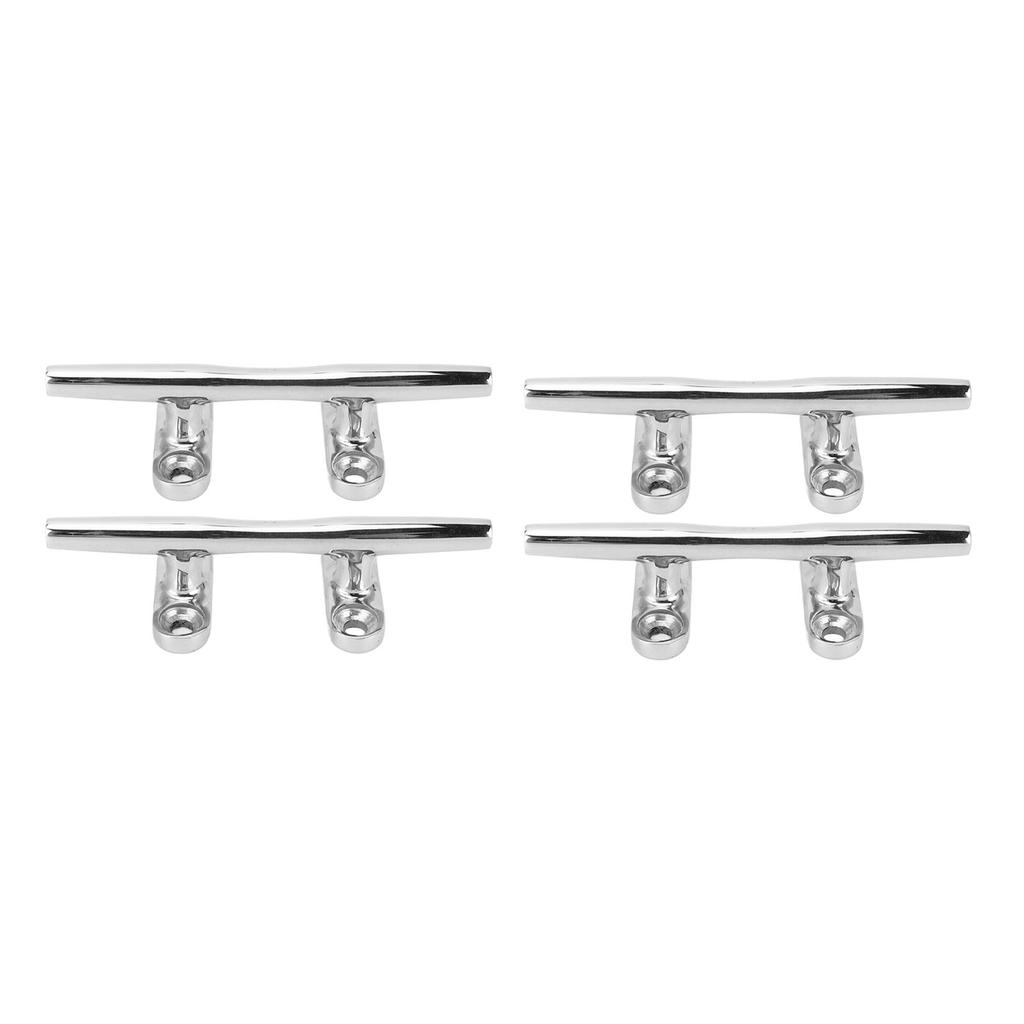 4PCS 4in Dock Cleat 316 Stainless Steel High Polished Boat Mooring Cleat for Yacht Ship Marine Desk