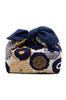 Insulated Lunch No Azuma Bag with Nordic Style Bag, Drawstring, Tie-On Type, Ribbon, (Round Flower)