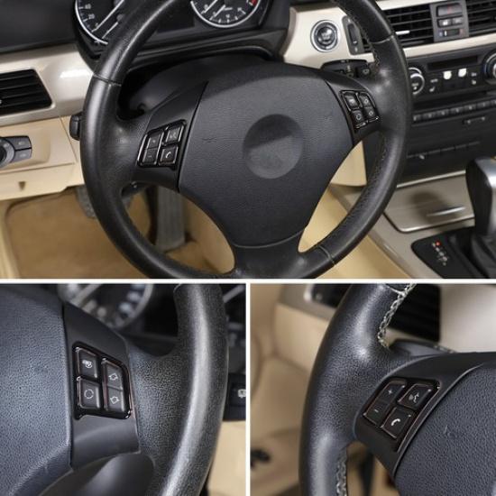 Glossy Black Steering Wheel Button Cover Trim For BMW 3 Series E90 E92 E93 05-12