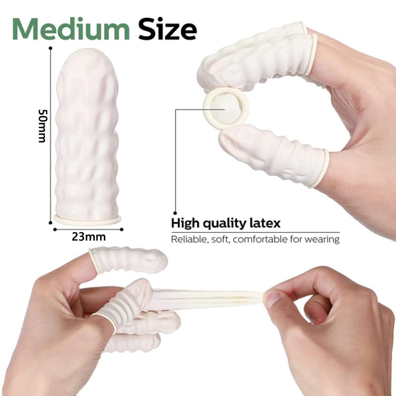 100-300 шт одноразовые защитные перчатки для кончиков пальцев из натурального каучука, нескользящие, антистатичные, латексные напальчники, прочный инструмент