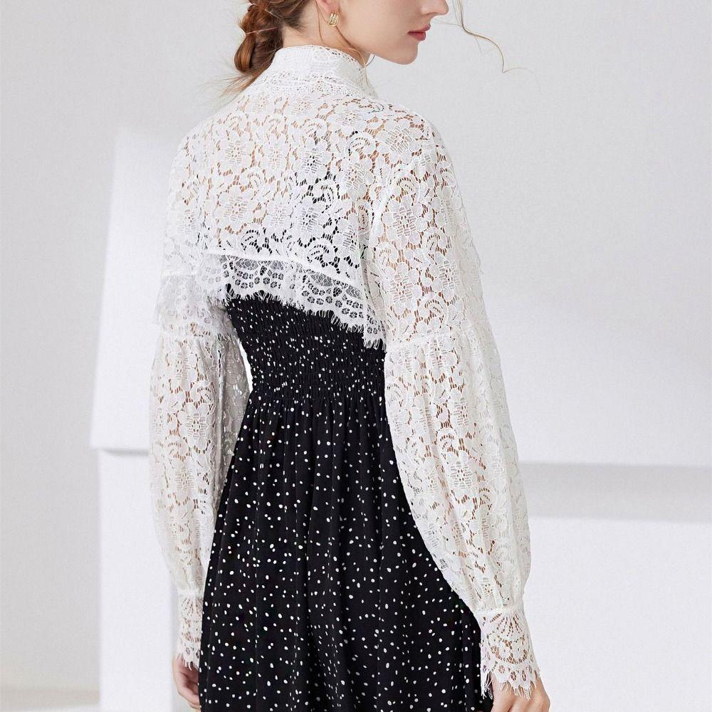 Hollow Out Lace Fake Collar Cape Flower Scarves Elegant Short Small Shirt Female