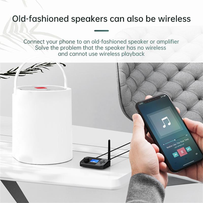 Bluetooth-совместимый аудиоприемник 5.0, передатчик, портативный адаптер Aux аудиокабеля 3,5 мм с
