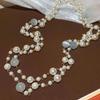 Long Length Bead Necklace Layered Sweater Necklace New Pearl Necklace  Lady Wear