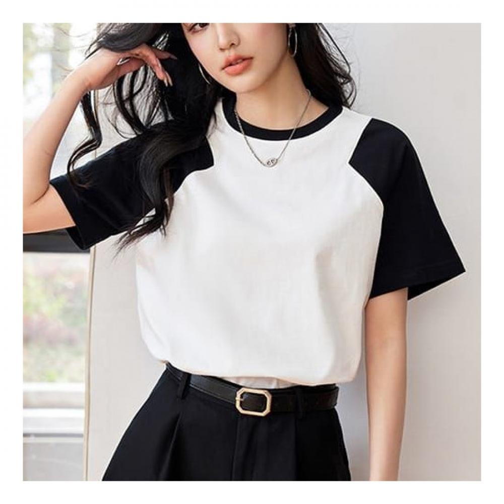Navava Men Casual Color Block Round Neck ShorT Sleeve T shirT nT1580