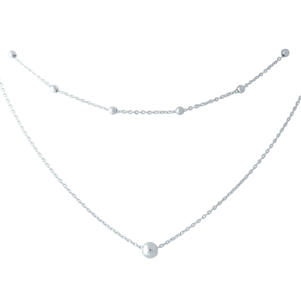Серебряное колье с без камней, вес изделия 4,41 гр (1953136)