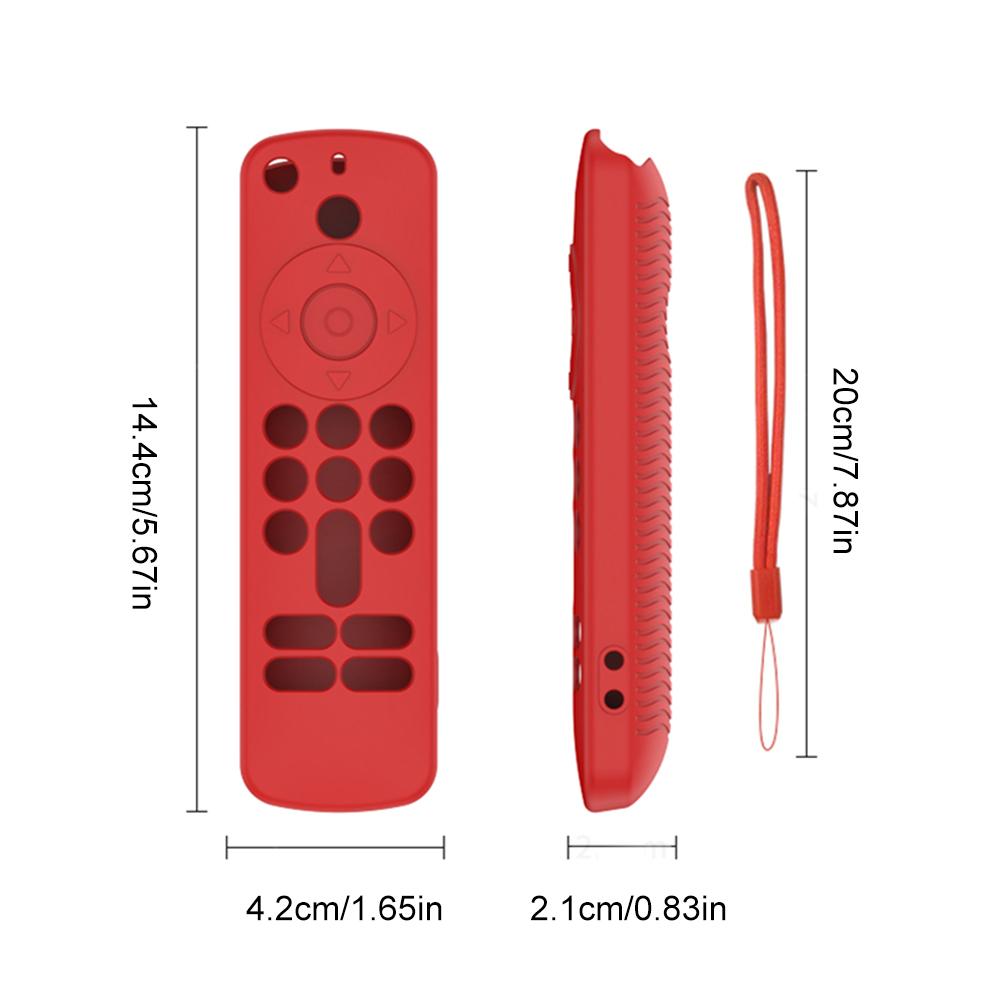 Silicone Remote Case Anti-Slip Protective Cover with Lanyard Protective Controller Sleeve Skin Remote Cover for Fire TV Stick HD