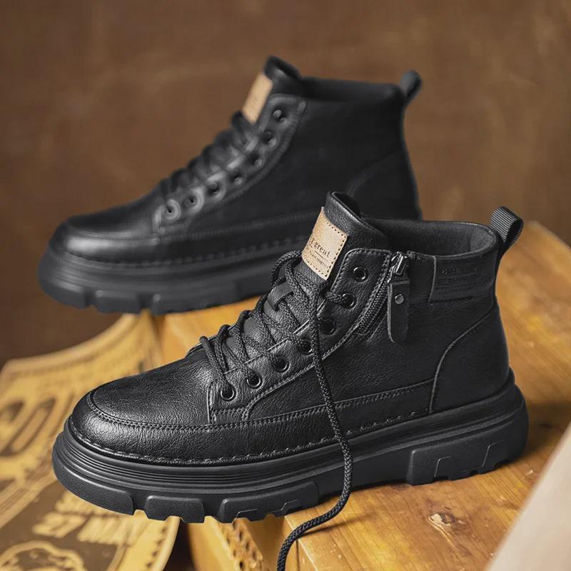 Мужские высокие ботинки Martin в стиле ретро 2024 года — кожаные туфли в британском стиле для повседневного ношения и работы