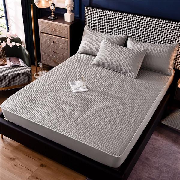 Защитный чехол для кровати Наматрасник Толстая стеганая простыня на подкладке Однотонное постельное белье Queen King Нескользящая простыня Пылезащитный чехол Утолщенные простыни Без наволочки