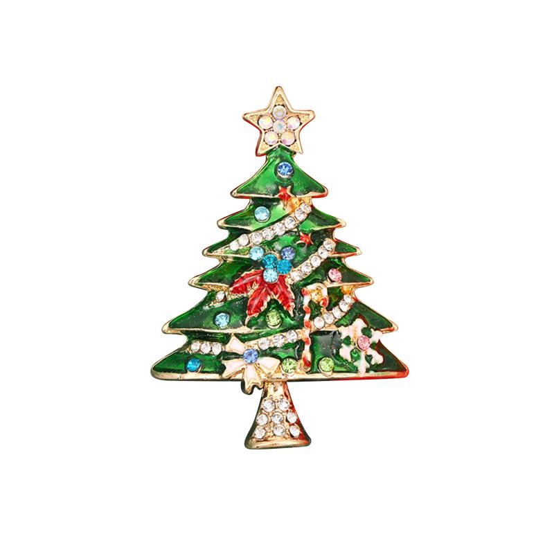 1PC Christmas Brooch, Christmas Tree Drip Oil Brooch Autumn and Winter Sweater Accessories Christmas Clothing Accessories