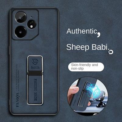 Роскошный чехол из овчины для Realme NEO 7 NEO7 матовый держатель подставки защитный силиконовый чехол для Realme C75 GT 7 Pro GT6 T NEO 6SE