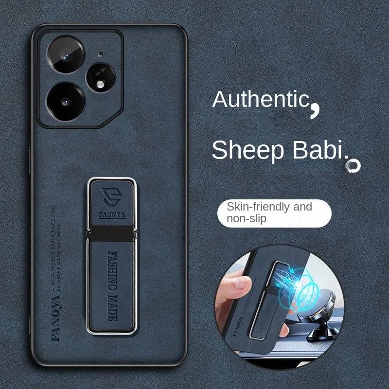Чехол-подставка из овечьей кожи для Oppo Realme NEO 7 NEO7, матовая подставка, защитный силиконовый чехол для Realme GT 7 Pro GT6 T NEO 6SE