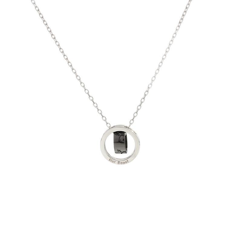 Красивая женщина и чудовище пара ожерелье пара корейская версия студенческая любовь на расстоянии подарок надпись кулон