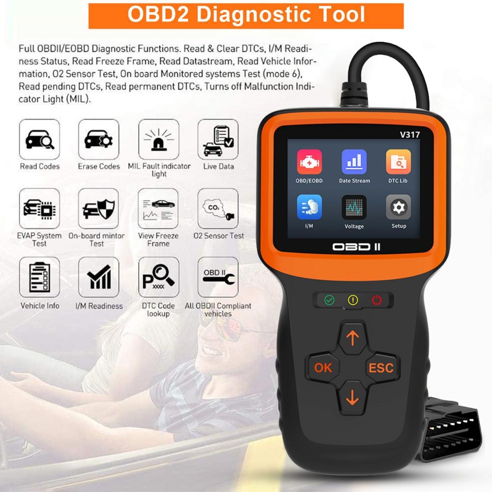 Сканер OBD2 Считыватель кодов OBD и инструменты сканирования Автомобильный диагностический сканер двигателя для всех автомобилей с протоколом OBDII