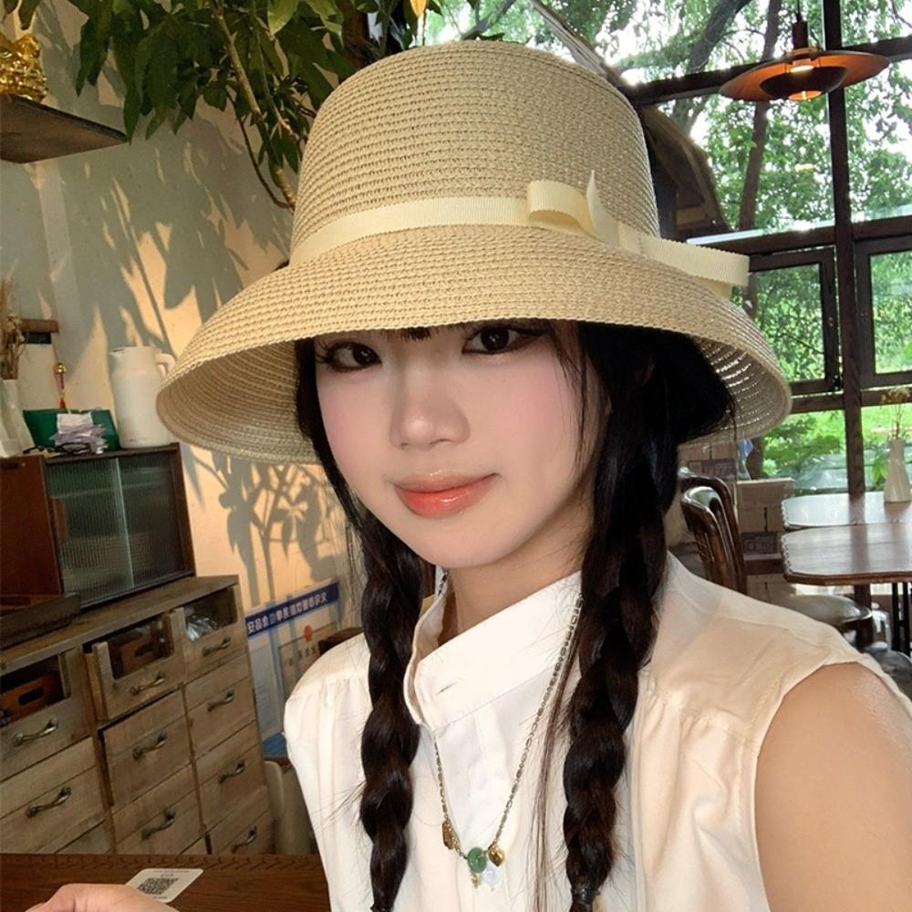 UV Protection Straw Hat for Women Windproof Beach Hats Casual Summer Sun Hats Photography Props